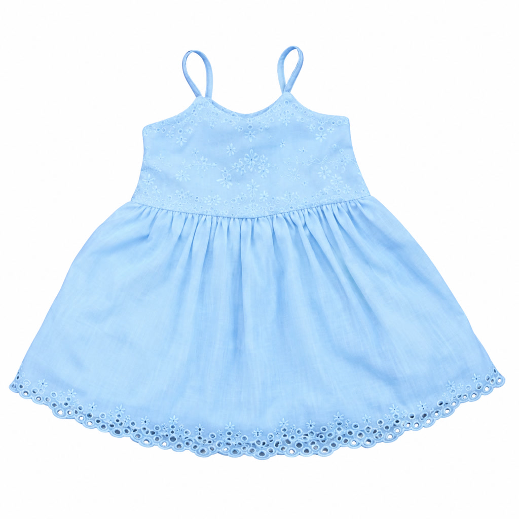 [501-1065598] Vestido de tira bordada