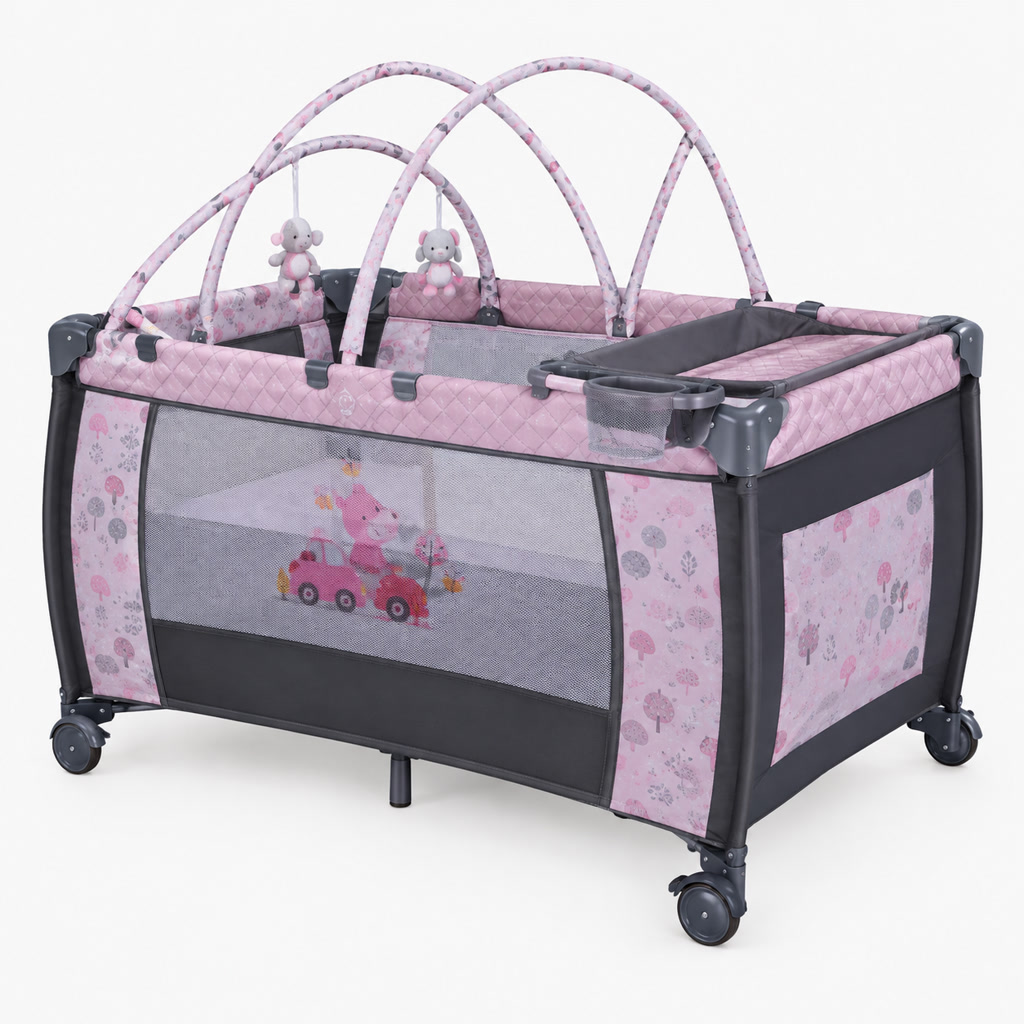 [BN01] Corral WonderBaby floreado lila y blanco