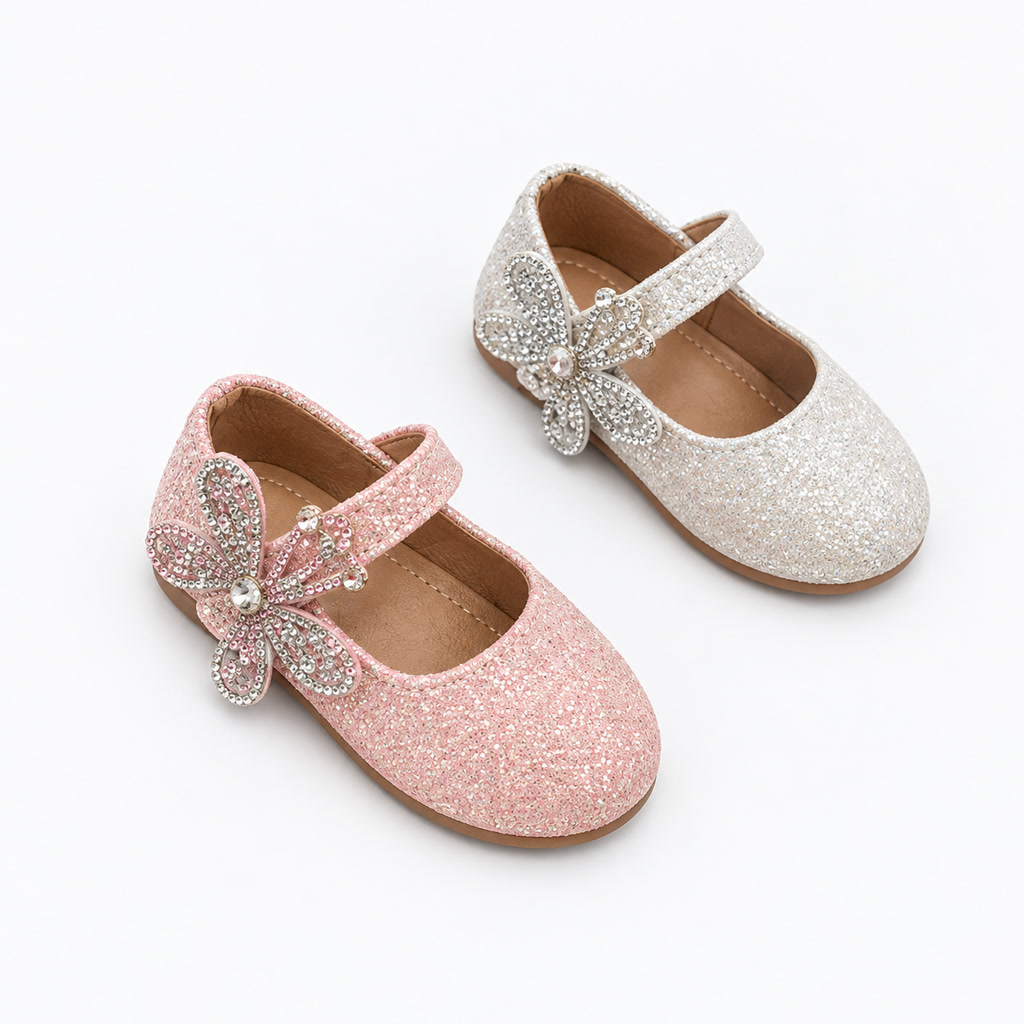 Zapato de charol para niña con moño plano lateral