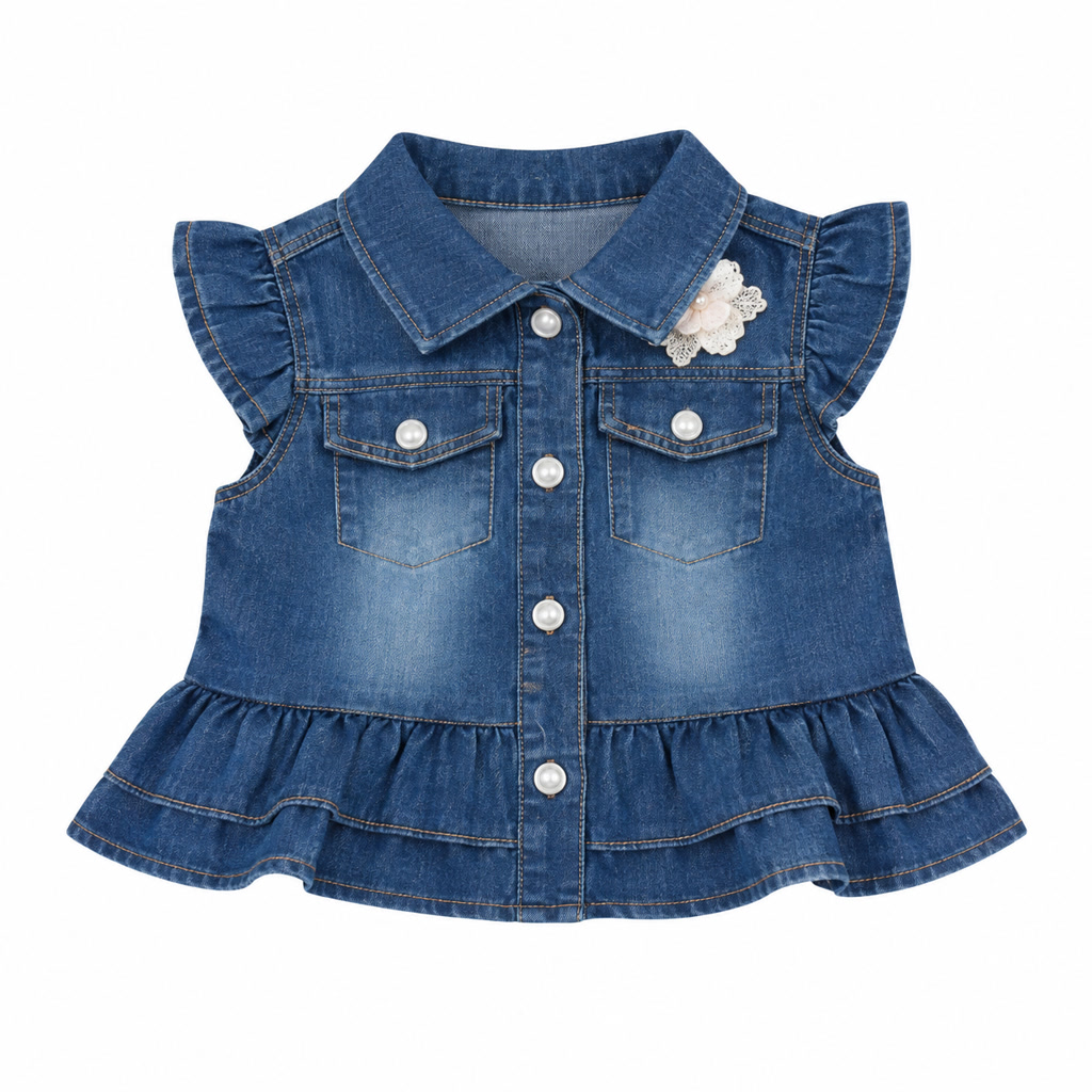 [526-243194] Chaqueta de manga corta con vuelo para bebé niña