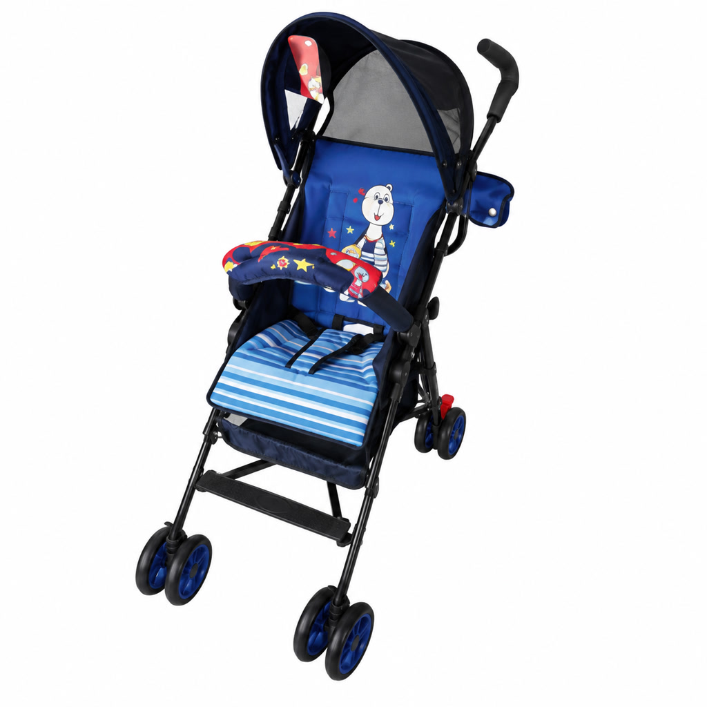 [WB-2015] Carruaje para bebé de cuatro llantas azul con animalitos