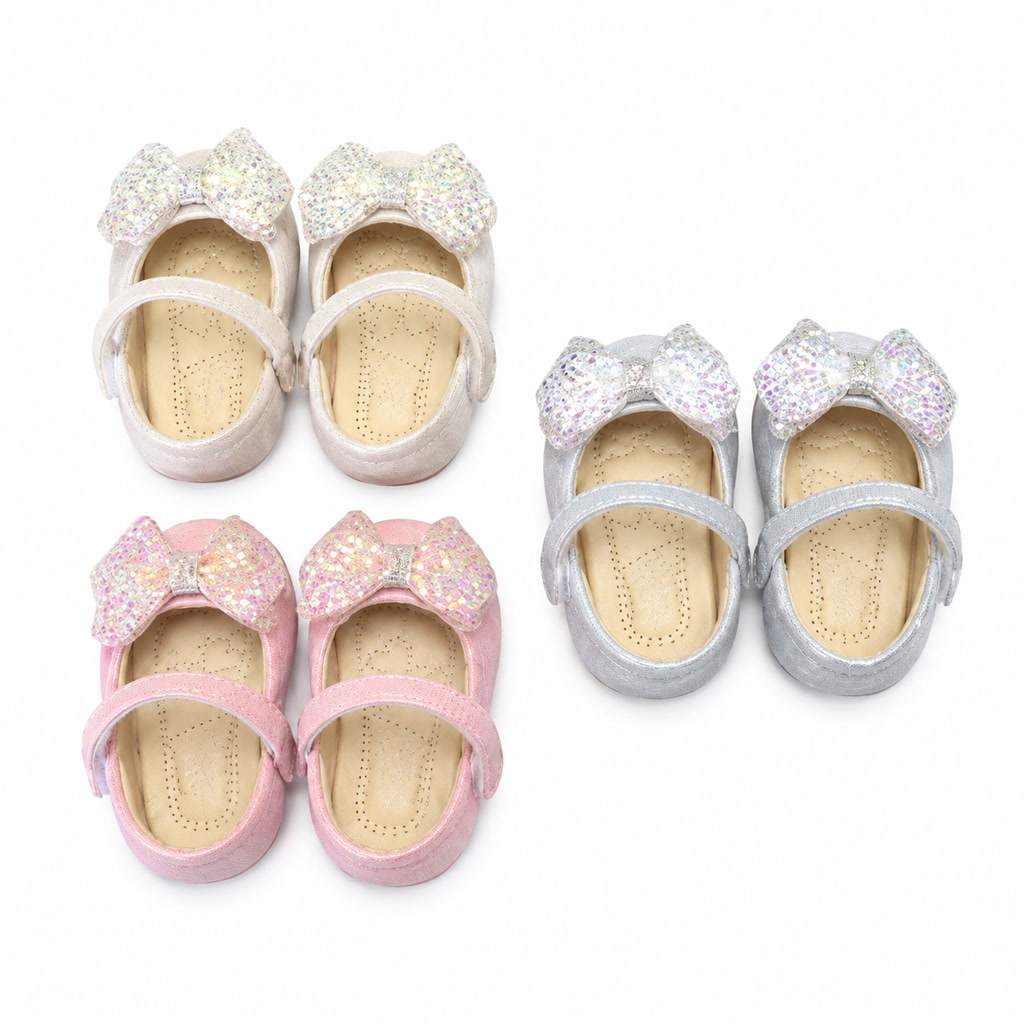 [DLM-2068-1] Zapato de charol para niña con flor de encaje en la punta (16-20)