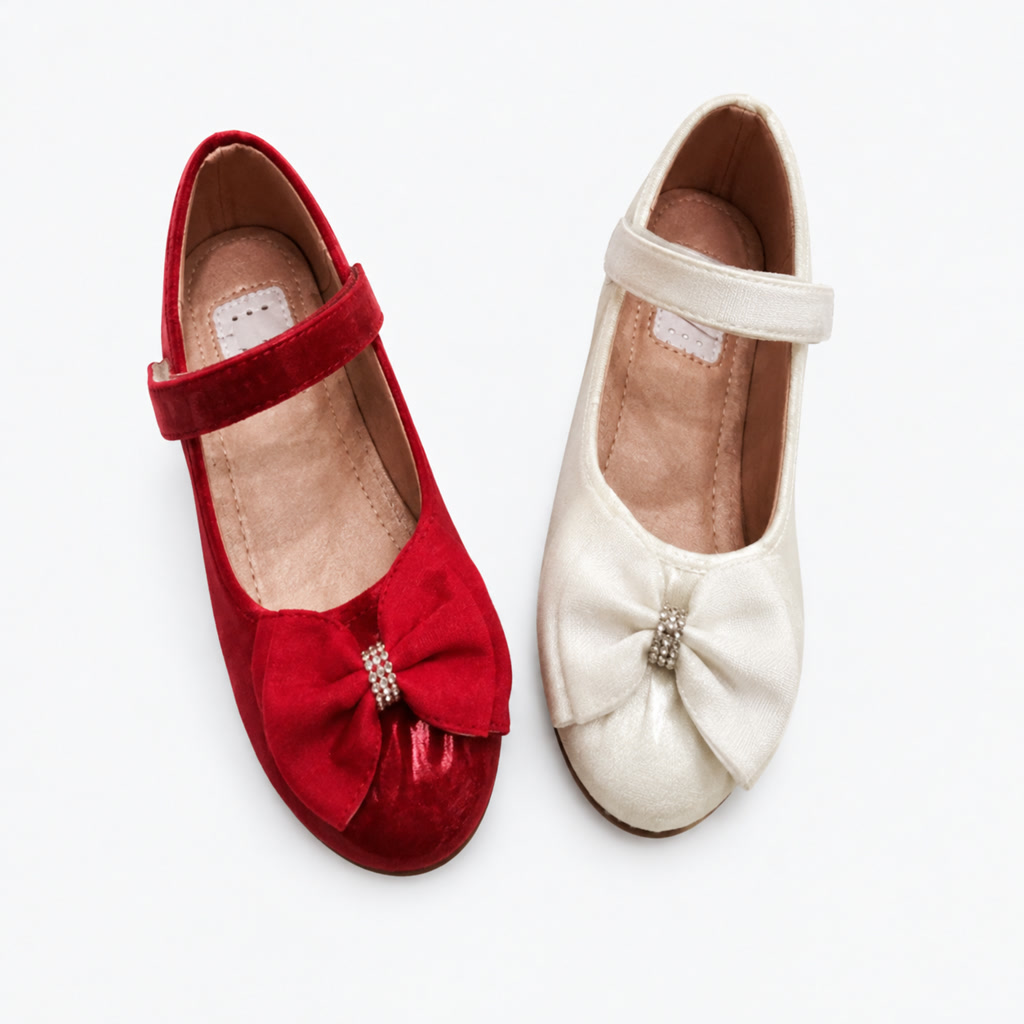 [DLM-3509] Zapato de charol para niña con flores en la punta y correa ancha (31-36)