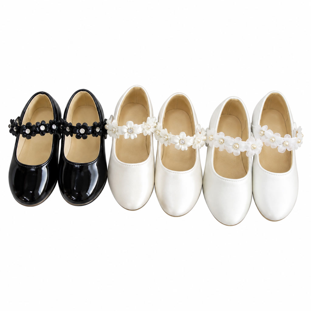 [DLM-3281] Zapato de charol para niña con moño central de tela (26-30)