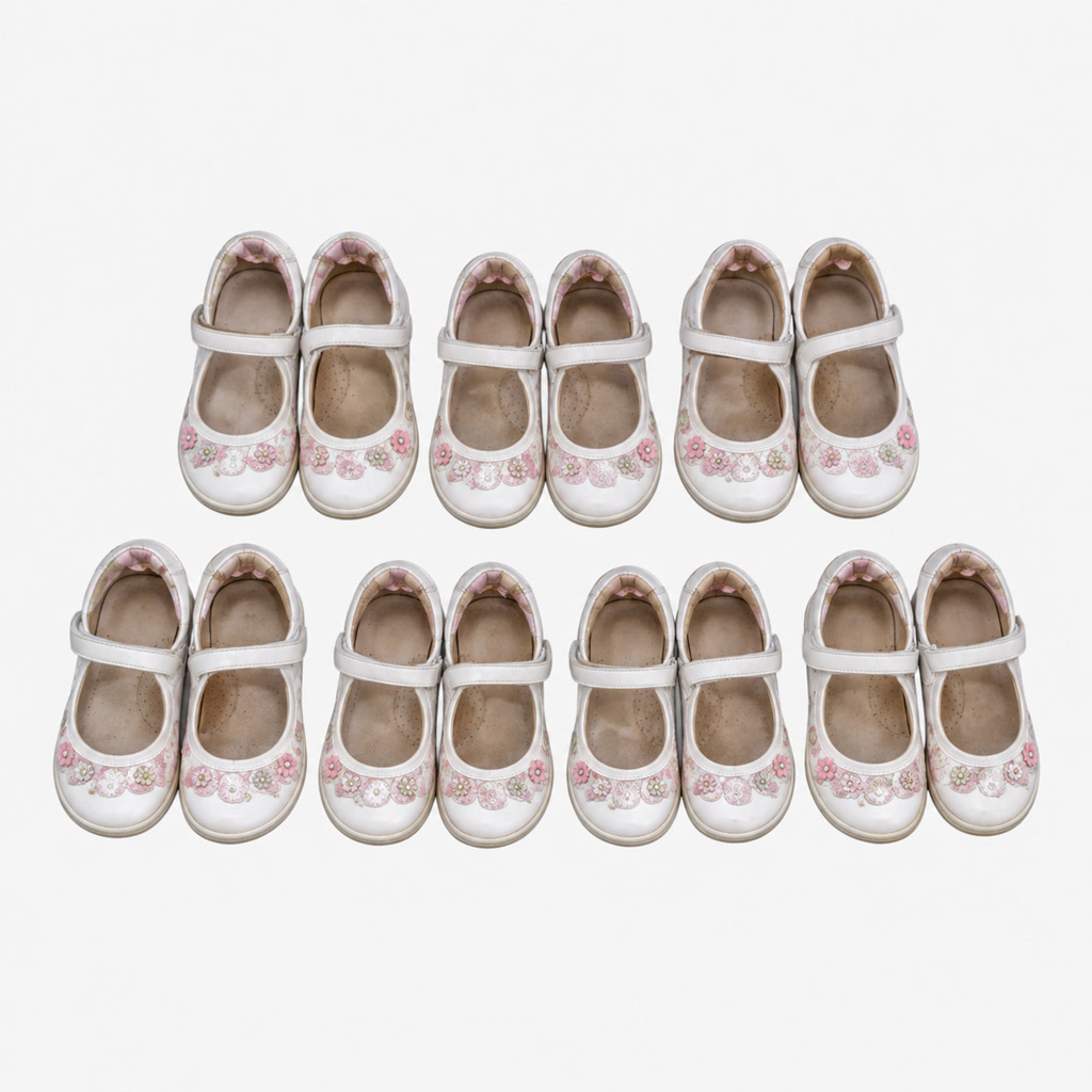 [DLM-4240] Zapato de charol para niña con moño de tela sobre el empeine (26-30)