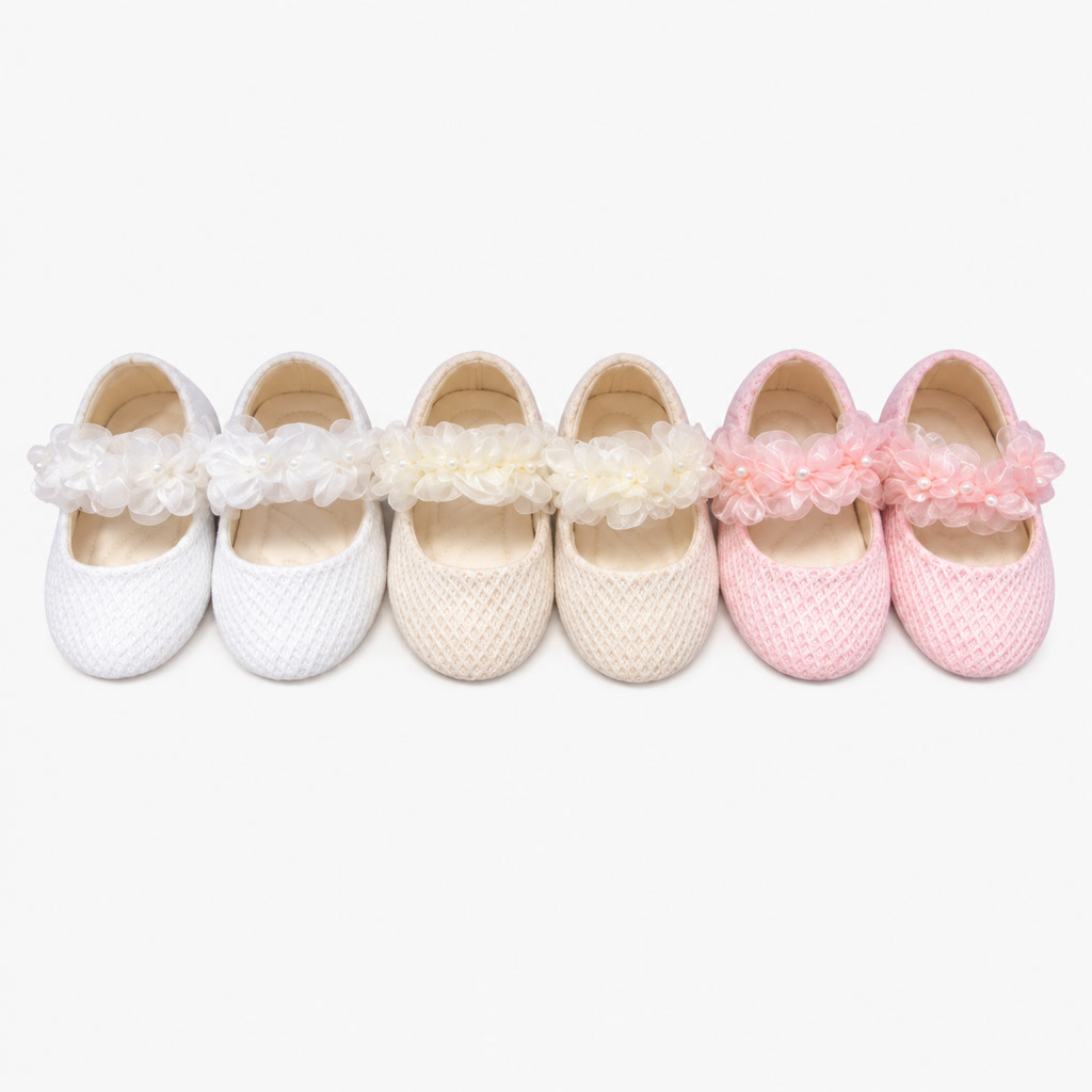 [DLM-2278-1] Zapato de charol para niña con moño de tul y adorno central (16-20)