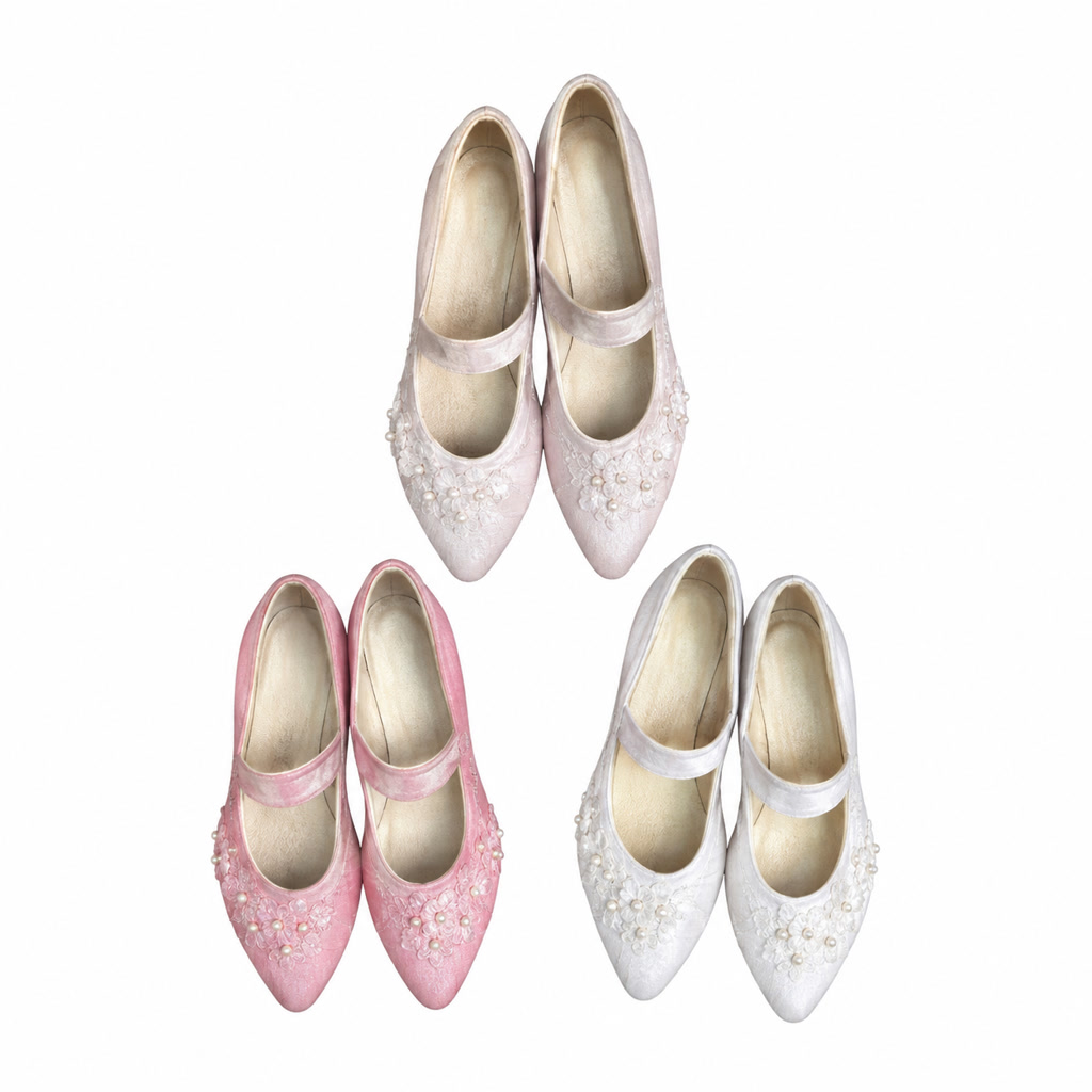 [DLM-3609] Zapato de charol para niña con moño doble y correa de cuentas (26-30)