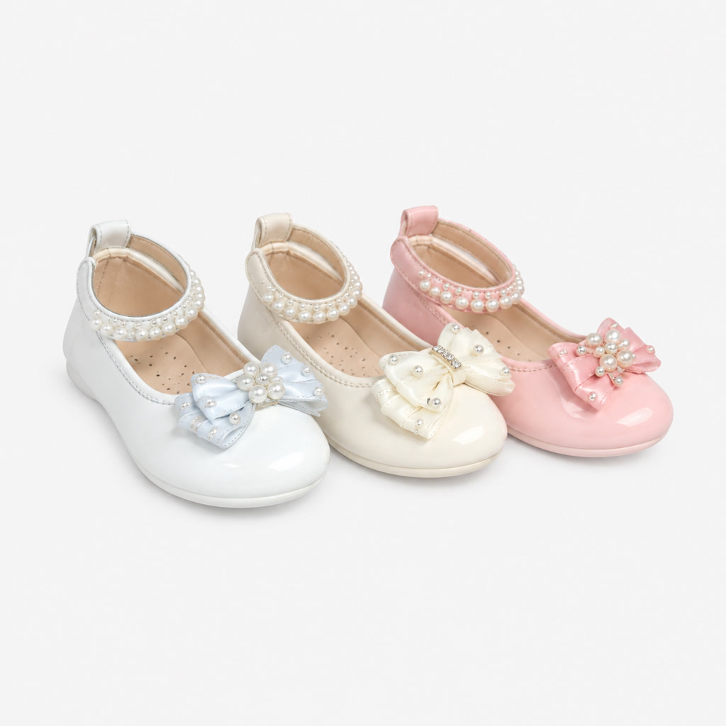 [DLM-1583] Zapato de charol para niña con moño frontal y correa ancha (26-30)