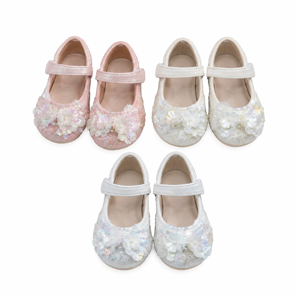 [DLM-5105-1] Zapato de charol para niña con moño voluminoso y pulsera fina (16-20)