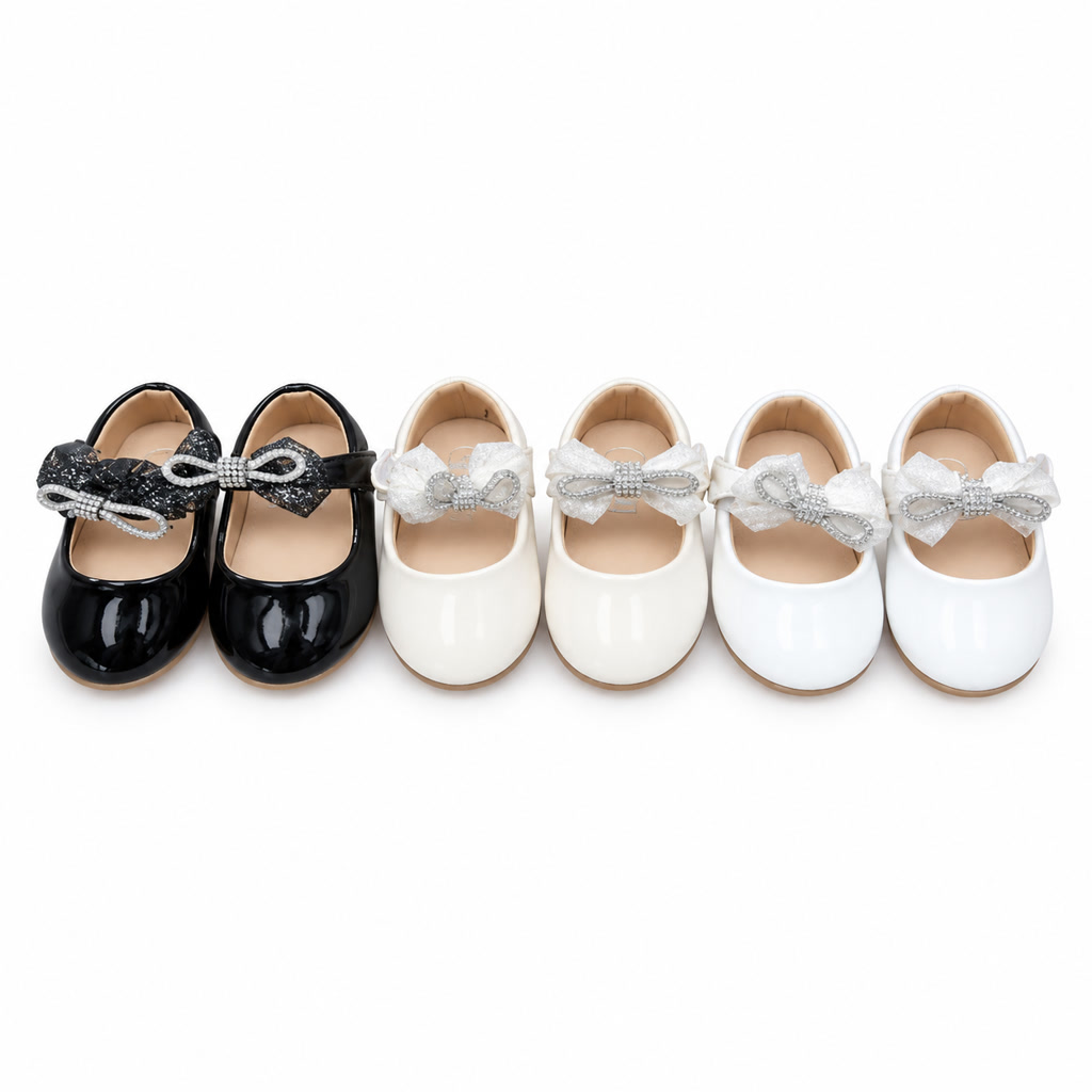 [DLM-2197-1] Zapato de charol para niña con pulsera de perlas y punta redonda (16-20)