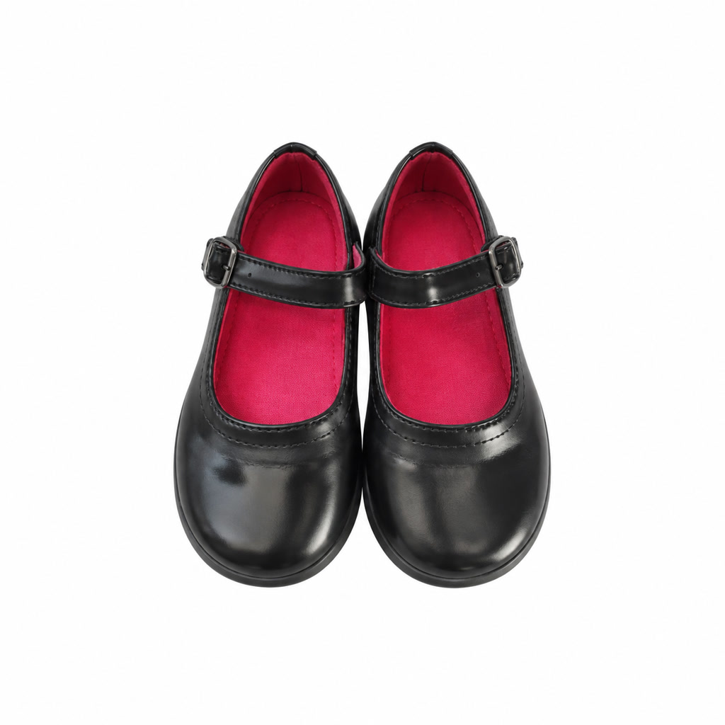 Zapato escolar para niña con correa y puntera redonda