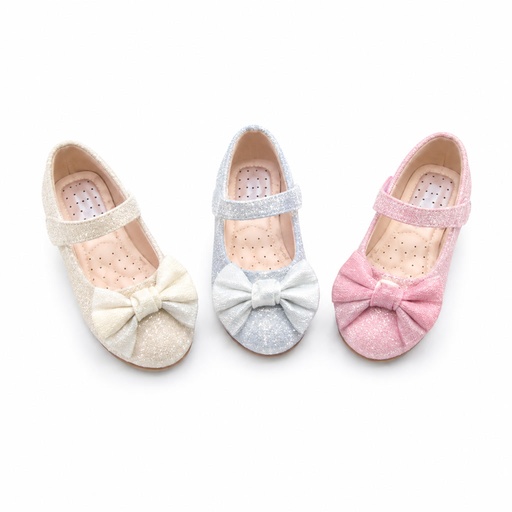Zapato de charol para niña con moño grande de cinta